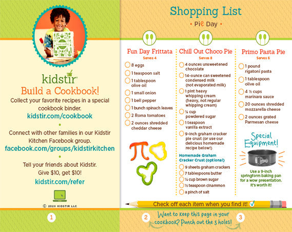 Pie Day Shopping List