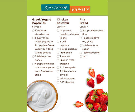 Greek Getaway Shopping List