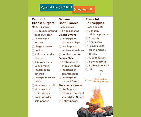 Around the Campfire Shopping List