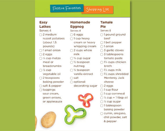 Festive Favorites Shopping List