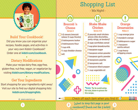 '80s Night Shopping List