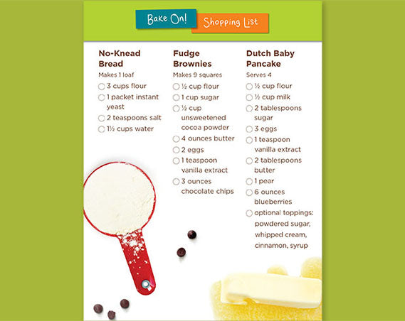 Bake On! Shopping List