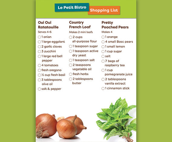 Le Petit Bistro Shopping List
