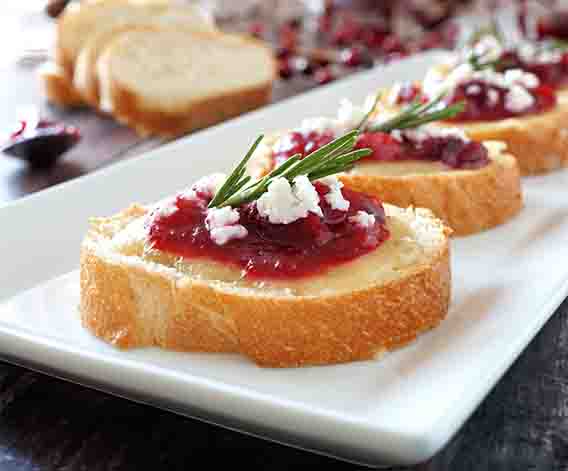 Brie and Cranberry Crostini