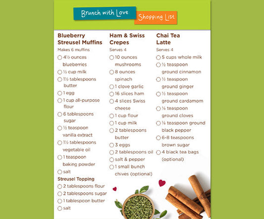 Brunch with Love Shopping List