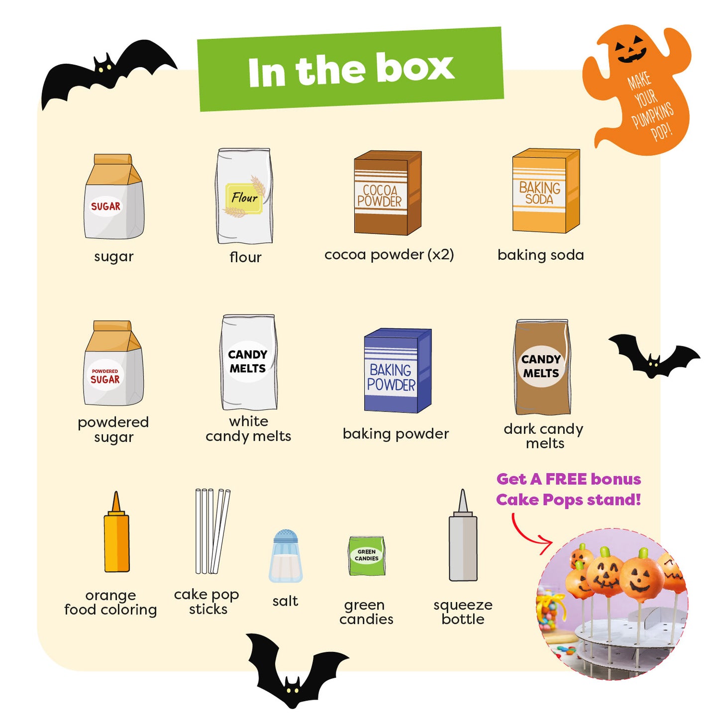 Halloween Jack-O’-Lantern Cake Pop Baking Kit